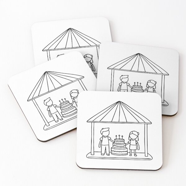 Item preview, Doodle illustration of a family celebrating in a gazebo designed and sold by rasagamastore.