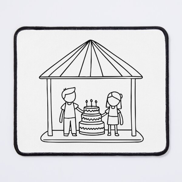Item preview, Doodle illustration of a family celebrating in a gazebo designed and sold by rasagamastore.