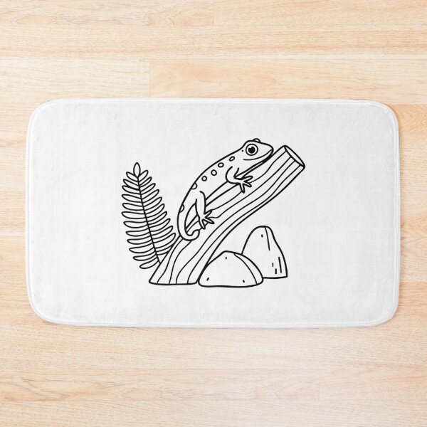 Item preview, Doodle illustration of a gecko resting on a branch near ferns designed and sold by rasagamastore.