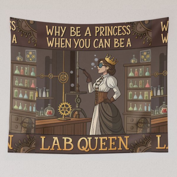 Item preview, Steampunk Lab Queen – Science & STEM Empowerment - Why Be a Princess When You Can Be a Lab Queen designed and sold by pixelated_echoes.