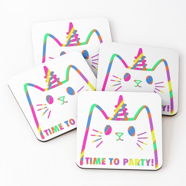 Item preview, Rainbow Birthday Caticorn Time to Party Cat Unicorn designed and sold by GetContented.