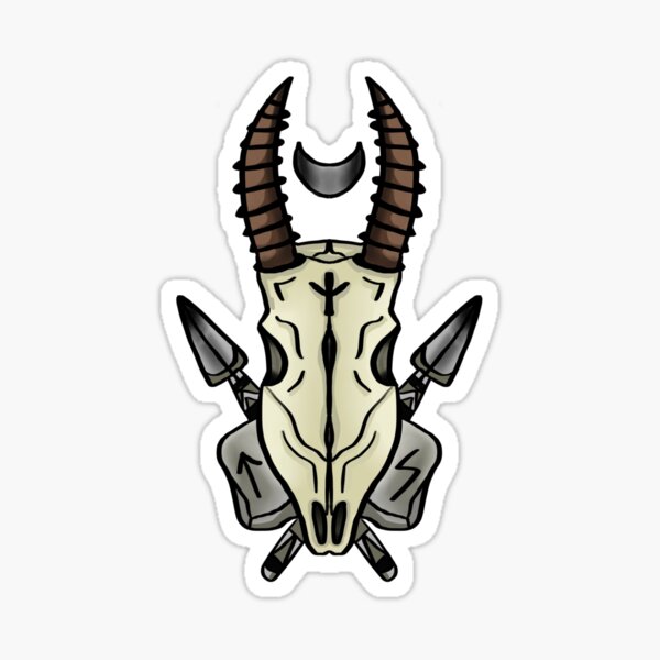 Item preview, Viking runes animal skull designed and sold by FernAndFoxArt.