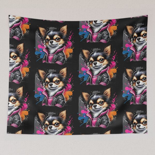 Item preview, Dog Art in Leather Jacket - Cool Rebel Chihuahua designed and sold by Desireehaz.