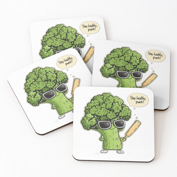 Item preview, Cute broccoli character saying Stay healthy, punk! designed and sold by JurgenGoLF.