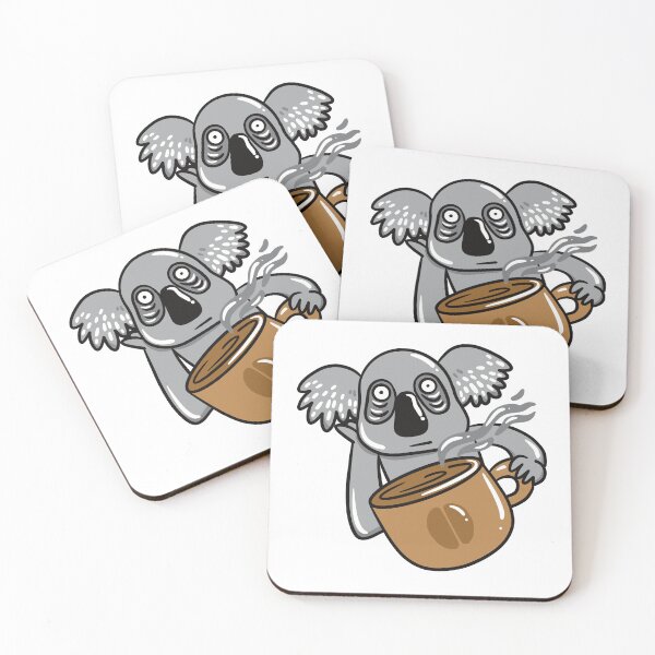 Item preview, Tweaking but TIRED Koala with a giant mug of coffee in hand designed and sold by jasmineberry.