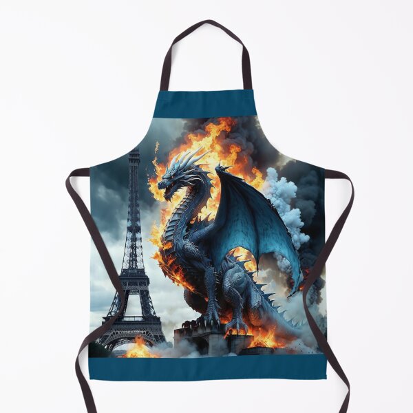 Item preview, Alvesart - Ferocious dragon and burning Eiffel Tower designed and sold by Alvesart.