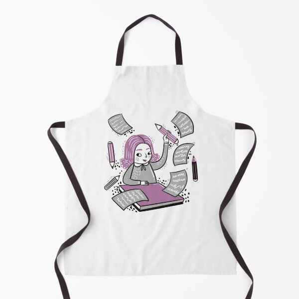 Item preview, Girl writing with lots of paper flying around her designed and sold by jasmineberry.