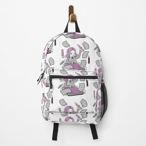 Item preview, Girl writing with lots of paper flying around her designed and sold by jasmineberry.