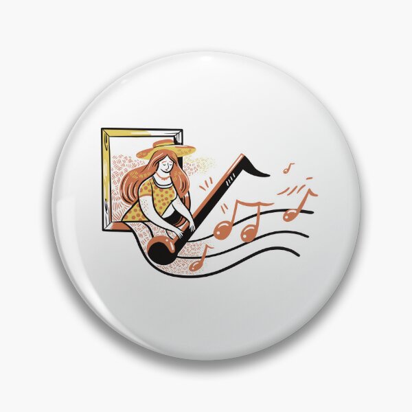 Item preview, Woman in a hat holding a giant musical note designed and sold by jasmineberry.