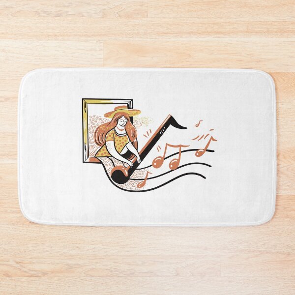 Item preview, Woman in a hat holding a giant musical note designed and sold by jasmineberry.