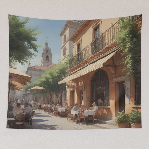 Item preview, Seville, Spain: Golden Hour Café Charm designed and sold by LSVart.