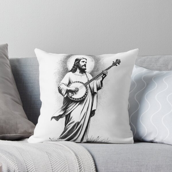 Item preview, Jesus Playing Banjo Christian Vintage Banjoist Banjo Player designed and sold by Kimberley King Art  King Art.