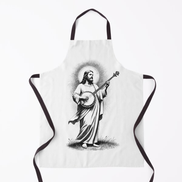 Item preview, Jesus Playing Banjo Christian Vintage Banjoist Banjo Player designed and sold by Kimberley King Art King Art.