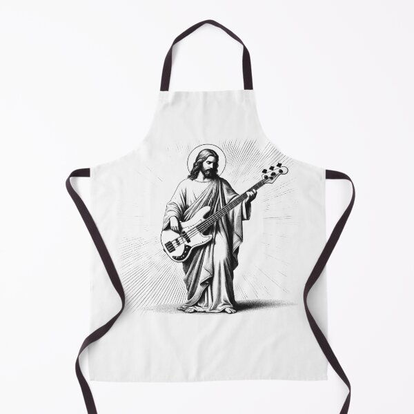 Item preview, Jesus Playing Bass Guitar Guitarist Christian Vintage Rocker Rock designed and sold by Kimberley King Art King Art.