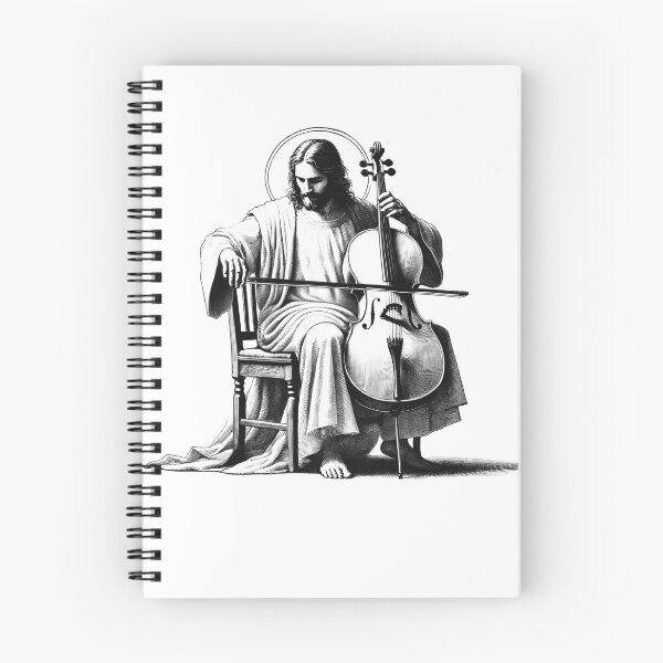 Item preview, Jesus Playing Cello Christian Vintage Cellist Cello Player designed and sold by Kimberley King Art  King Art.