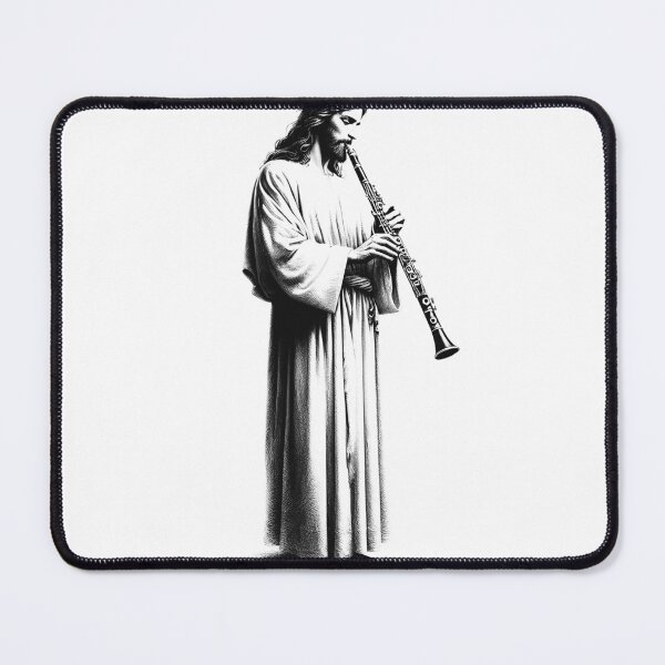 Item preview, Jesus Playing Clarinet Christian Vintage Clarinetist Clarinet Player designed and sold by Kimberley King Art King Art.
