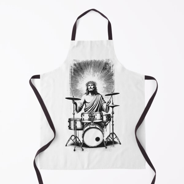 Item preview, Jesus Playing Drums Christian Vintage Drumkit Player Drummer designed and sold by Kimberley King Art King Art.