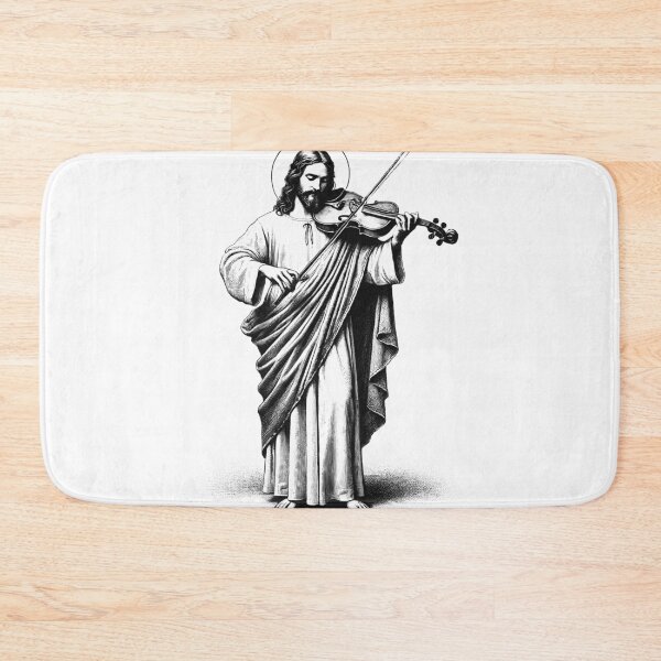 Item preview, Jesus Playing Fiddle Christian Vintage Fiddle Player designed and sold by Kimberley King Art  King Art.
