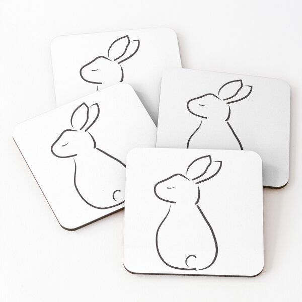 Artikelvorschau, Strichzeichnung Hase von hinten entworfen und verkauft von LiskoDesign.