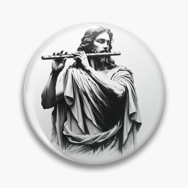 Item preview, Jesus Playing Flute Christian Vintage Flutist Flute Player designed and sold by Kimberley King Art  King Art.
