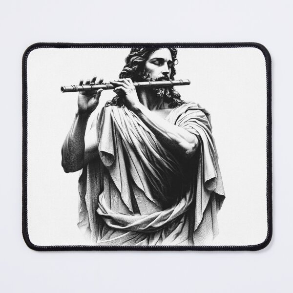 Item preview, Jesus Playing Flute Christian Vintage Flutist Flute Player designed and sold by Kimberley King Art  King Art.