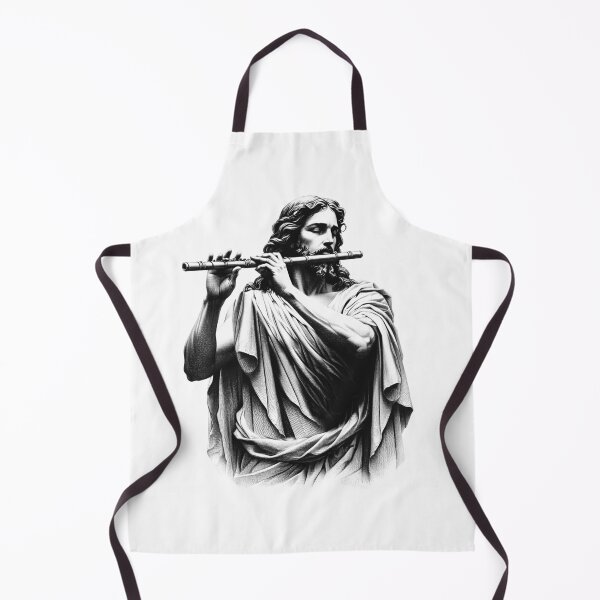 Item preview, Jesus Playing Flute Christian Vintage Flutist Flute Player designed and sold by Kimberley King Art King Art.