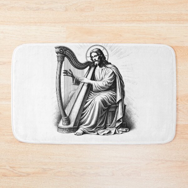 Item preview, Jesus Playing Harp Christian Vintage Harpist Harp Player designed and sold by Kimberley King Art  King Art.