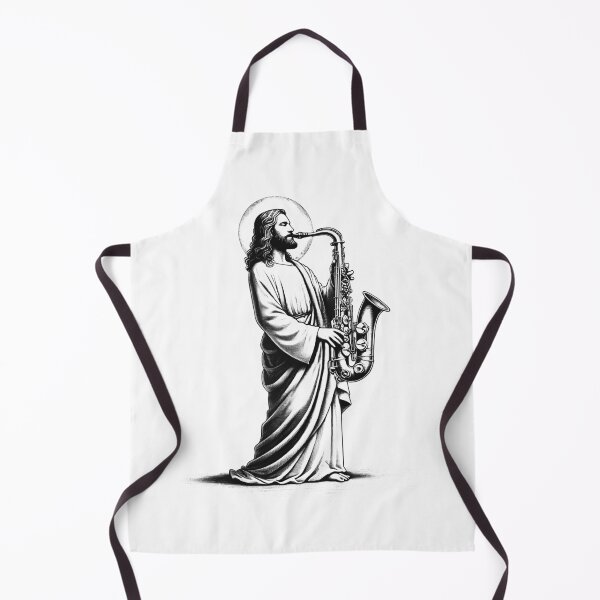 Item preview, Jesus Playing Saxophone Christian Vintage Saxophonist designed and sold by Kimberley King Art King Art.