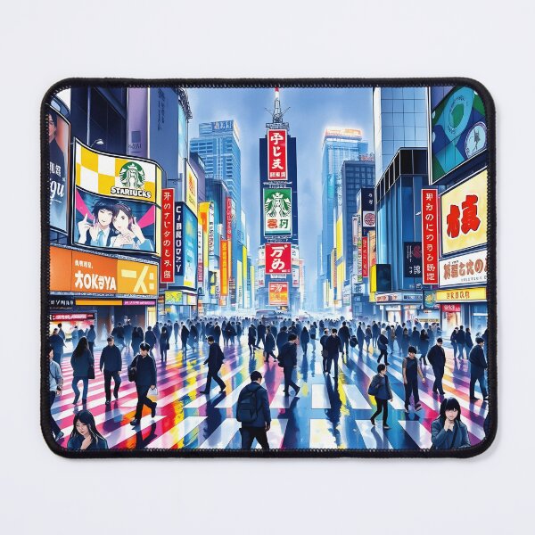 Item preview, Shibuya Scramble Crossing: Neon Night Reflections designed and sold by LSVart.