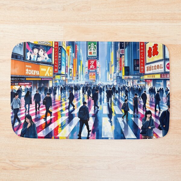 Item preview, Shibuya Scramble Crossing: Neon Night Reflections designed and sold by LSVart.