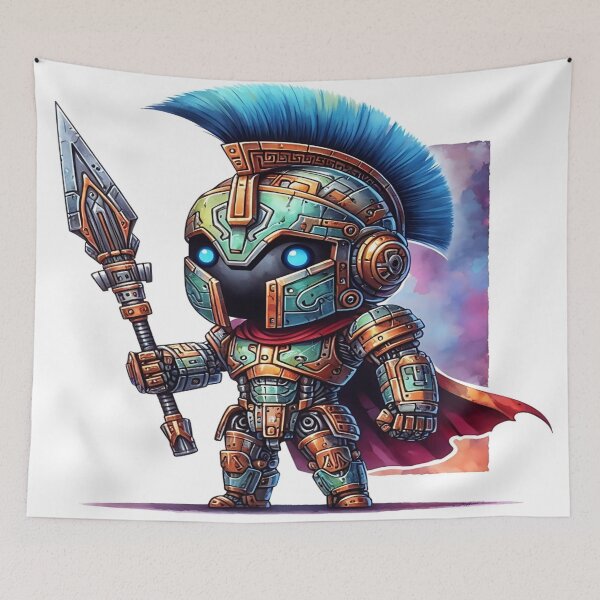 Item preview, Futuristic Spartan Warrior Bot – The Ultimate Fusion of Ancient and Future Warfare - Model 5 designed and sold by NeonBot_Shop.