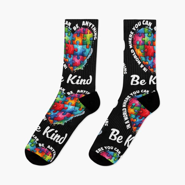 Item preview, In A World Where you Can Be Anything Be Kind - Colorful Puzzle Heart - Autistic Gril Boy  designed and sold by Smix Pixels.