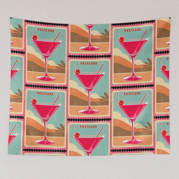Item preview, Happy Birthday! Postcard Pink Martini 2 designed and sold by AlinaSCorner.