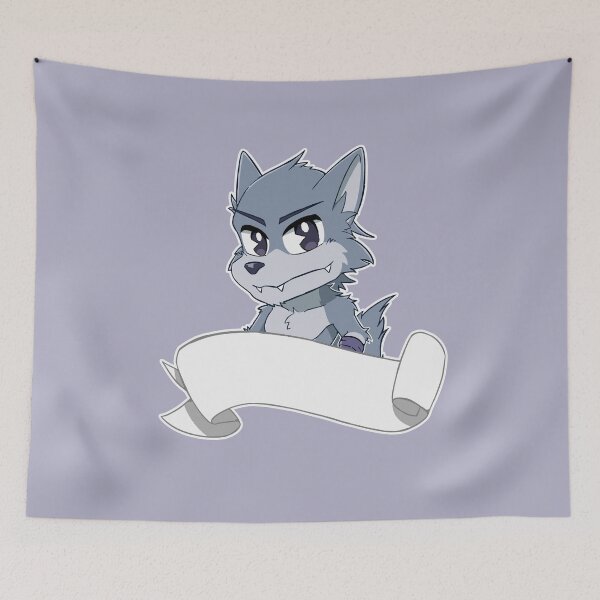 Item preview, Anthro Wolf w/ Blank Banner designed and sold by Vidard Corner.