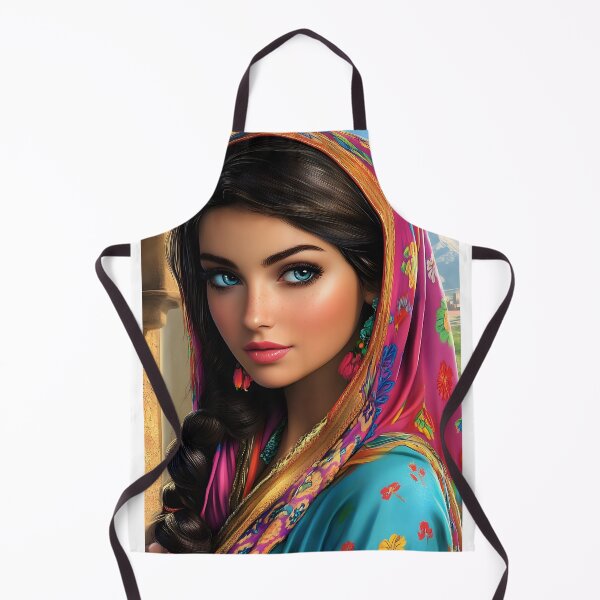 Item preview, Colorful woman in vibrant traditional attire, closeup designed and sold by Artessie.