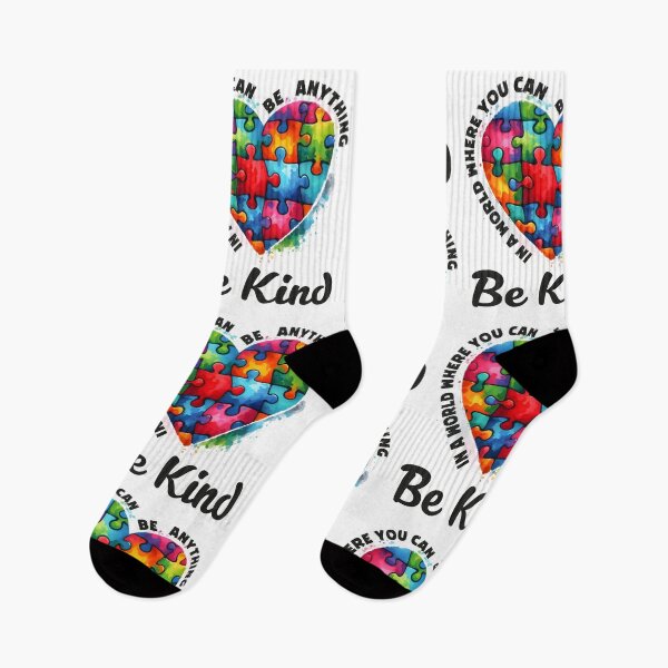 Item preview, In A World Where you Can Be Anything Be Kind - Colorful Puzzle Heart - Autistic Gril Boy  designed and sold by Smix Pixels.