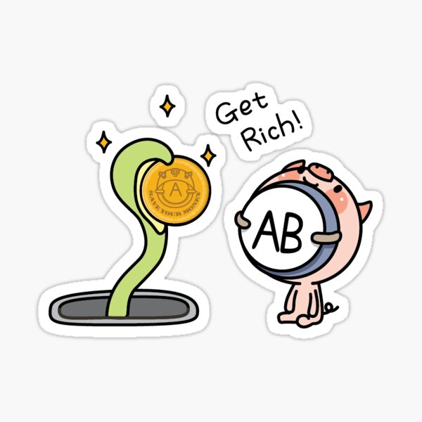 Item preview, Type AB people, you will become rich!! designed and sold by KtoonShop.
