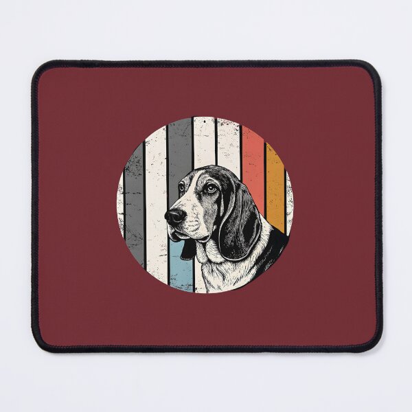 Item preview, Potrait Basset Hound dog Sketch with Retro Stripes designed and sold by VinsendDraconi.