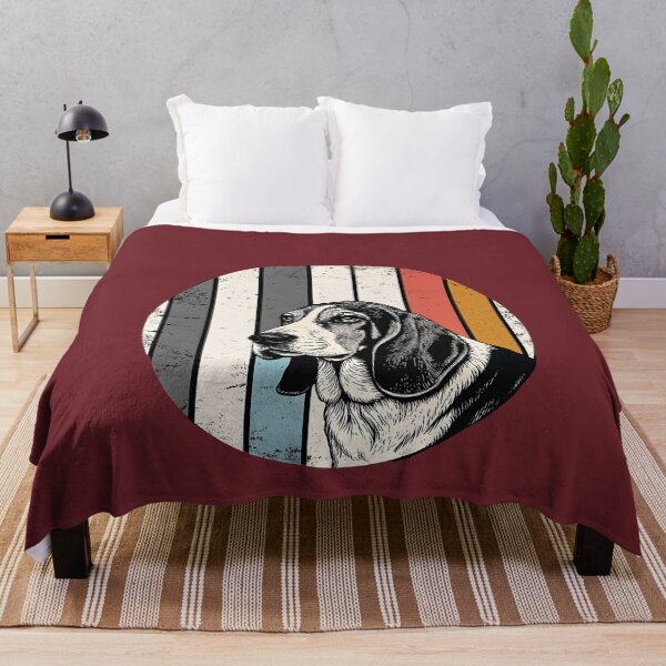 Item preview, Potrait Basset Hound dog Sketch with Retro Stripes designed and sold by VinsendDraconi.