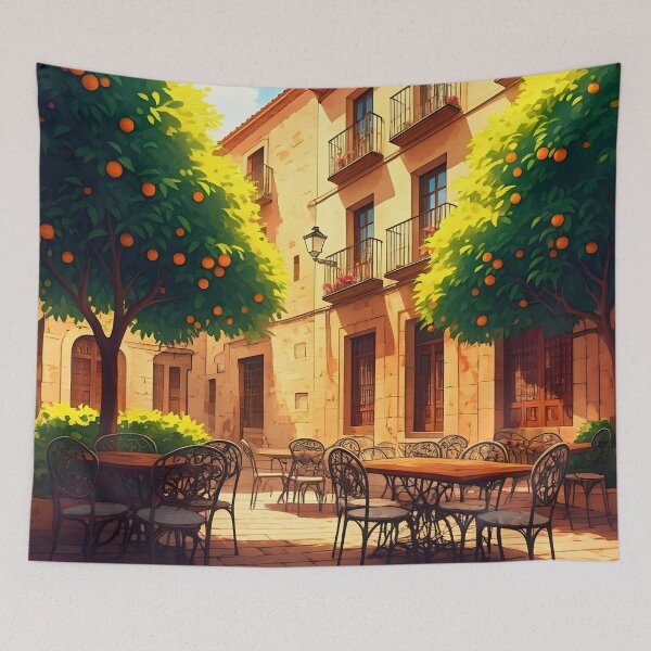 Item preview, Valencia, Spain: Rustic Charm Under Orange Trees designed and sold by LSVart.