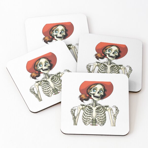 Item preview, Whimsical Skelton in Red Hat designed and sold by amiranbaloch.