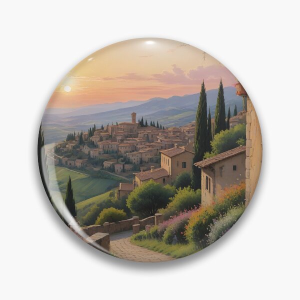 Item preview, Volterra, Italy: Evening Glow Over Tuscan Architecture designed and sold by LSVart.