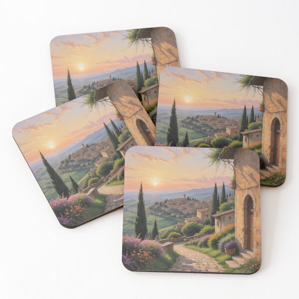Item preview, Volterra, Italy: Evening Glow Over Tuscan Architecture designed and sold by LSVart.