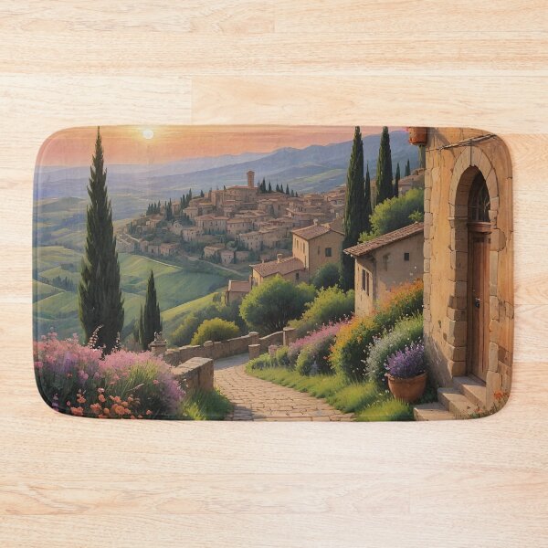 Item preview, Volterra, Italy: Evening Glow Over Tuscan Architecture designed and sold by LSVart.