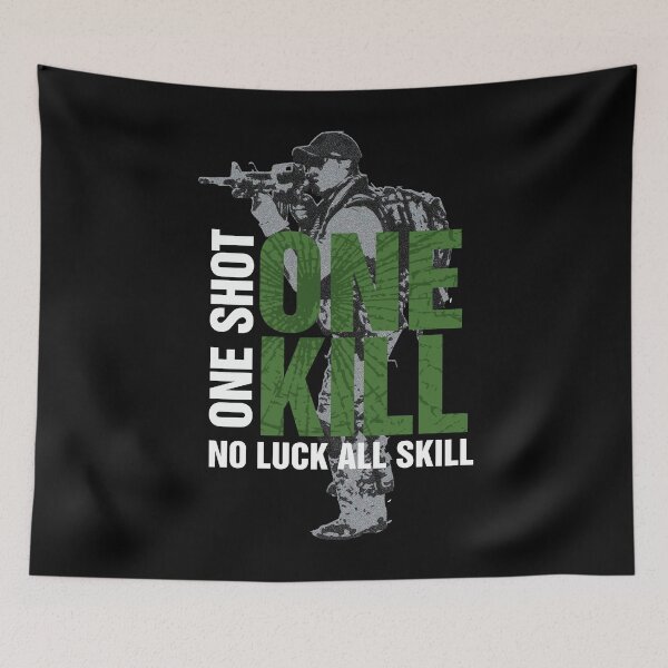 Item preview, One Shot One Kill No Luck All Skill Green designed and sold by shoppzee.
