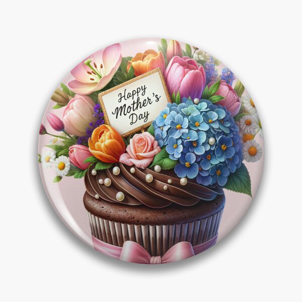 Item preview, chocolate cupcake with flowers, mothers day design designed and sold by LoneAngel.