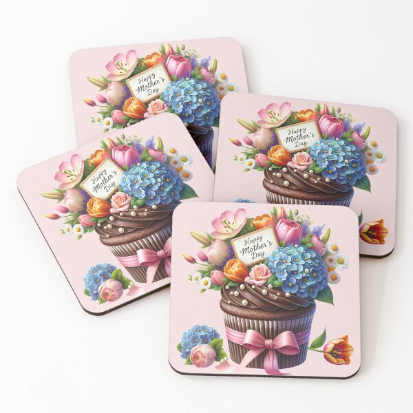 Item preview, chocolate cupcake with flowers, mothers day design designed and sold by LoneAngel.