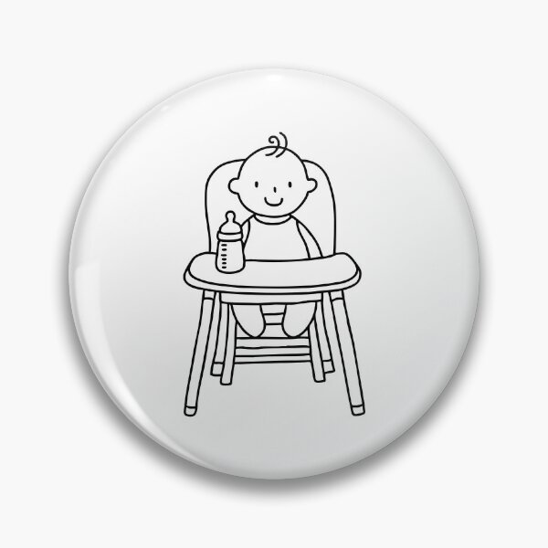 Item preview, Baby in a highchair with a milk bottle on the tray designed and sold by rasagamastore.