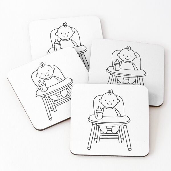 Item preview, Baby in a highchair with a milk bottle on the tray designed and sold by rasagamastore.