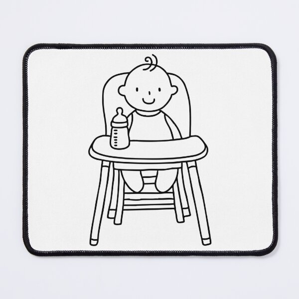 Item preview, Baby in a highchair with a milk bottle on the tray designed and sold by rasagamastore.